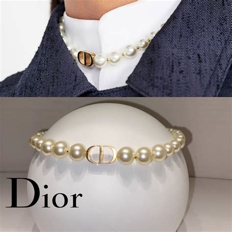 dior cd necklace free shipping|christian Dior pearl choker necklace.